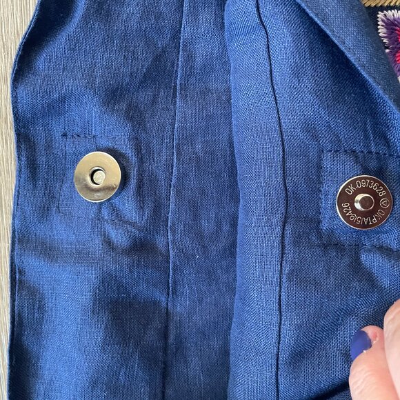 NWT! Johnny Was Navy Ethal Wide Strap Tote Bag J05524-E! - Picture 5 of 7